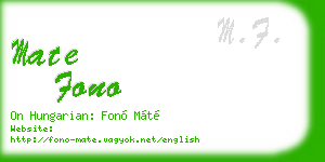 mate fono business card
